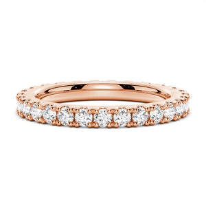 French Pave Round Cut Moissanite Eternity Band