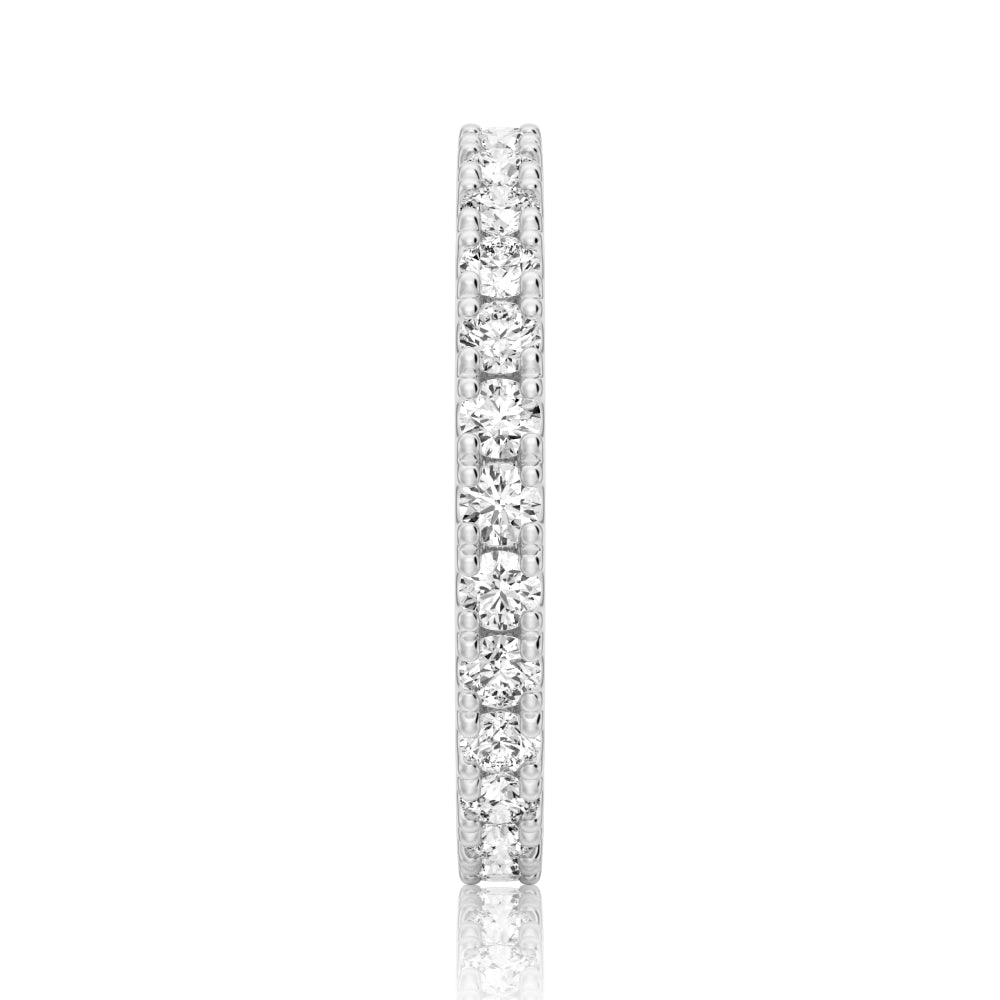 French Pave Round Cut Moissanite Eternity Band