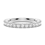 French Pave Round Cut Moissanite Eternity Band