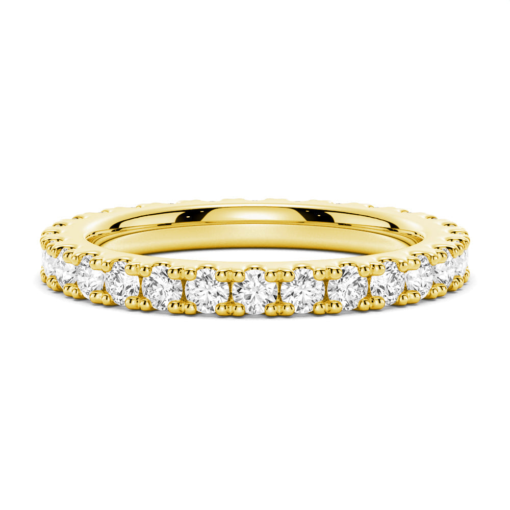 French Pave Round Cut Moissanite Eternity Band