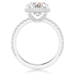 Half Eternity Oval Cut Moissanite Halo Engagement Ring