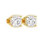 Halo Cushion Cut Moissanite Earrings