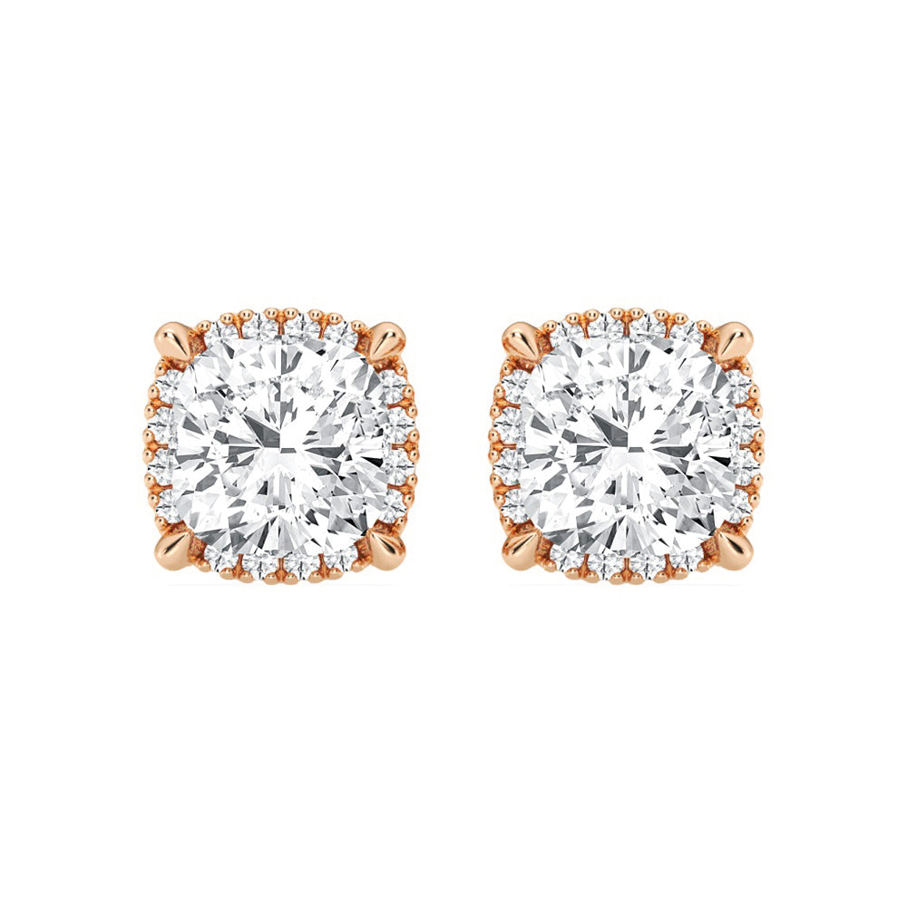 Halo Cushion Cut Moissanite Earrings