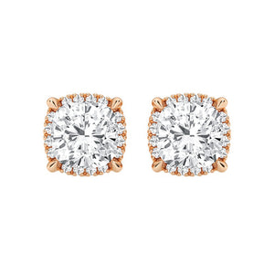 Halo Cushion Cut Moissanite Earrings