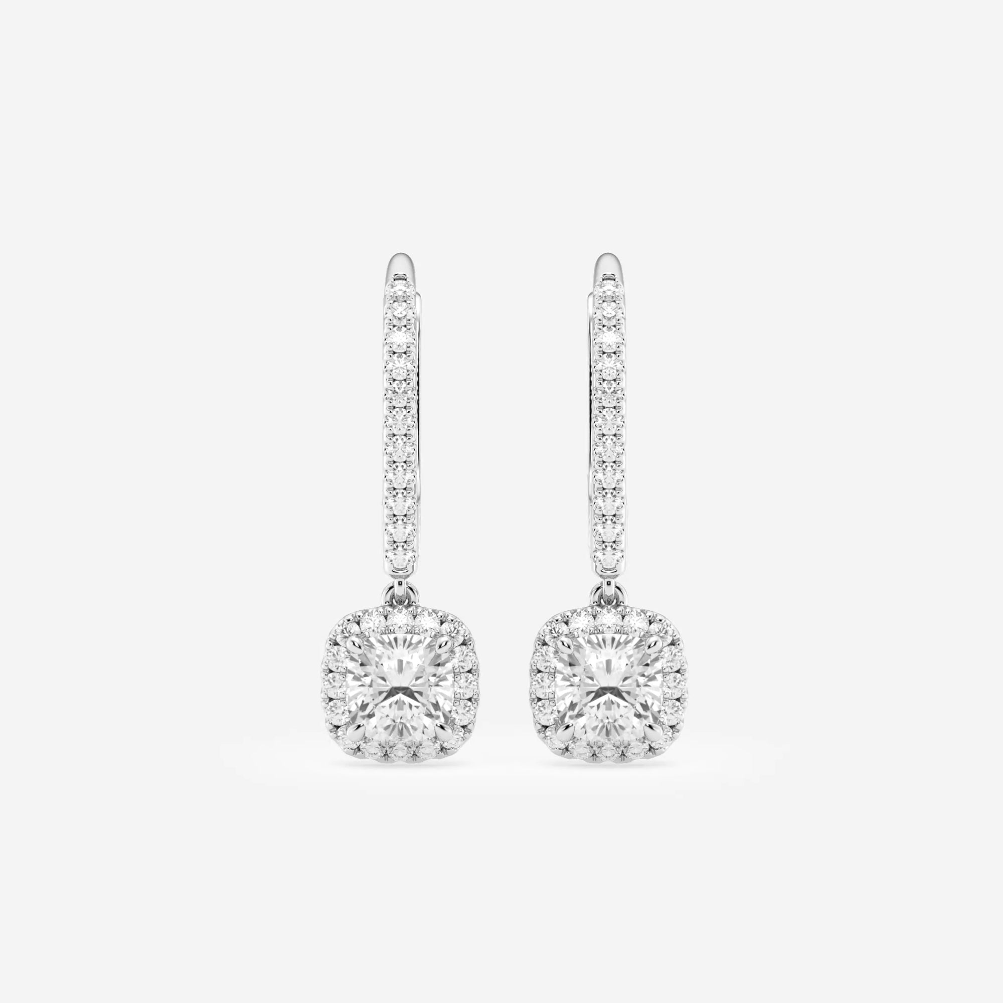 Halo Cushion Pavé Moissanite Earrings