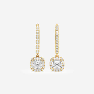 Halo Cushion Pavé Moissanite Earrings