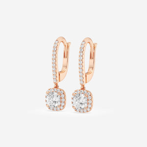 Halo Cushion Pavé Moissanite Earrings