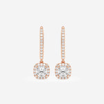 Halo Cushion Pavé Moissanite Earrings