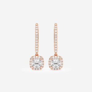 Halo Cushion Pavé Moissanite Earrings