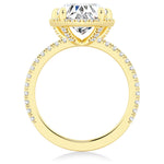 Halo Half Eternity Heart Shaped Moissanite Engagement Ring