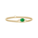 Halo Oval Emerald Bracelet with Octagonal