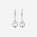 Halo Oval Pavé Moissanite Earrings