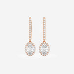 Halo Oval Pavé Moissanite Earrings