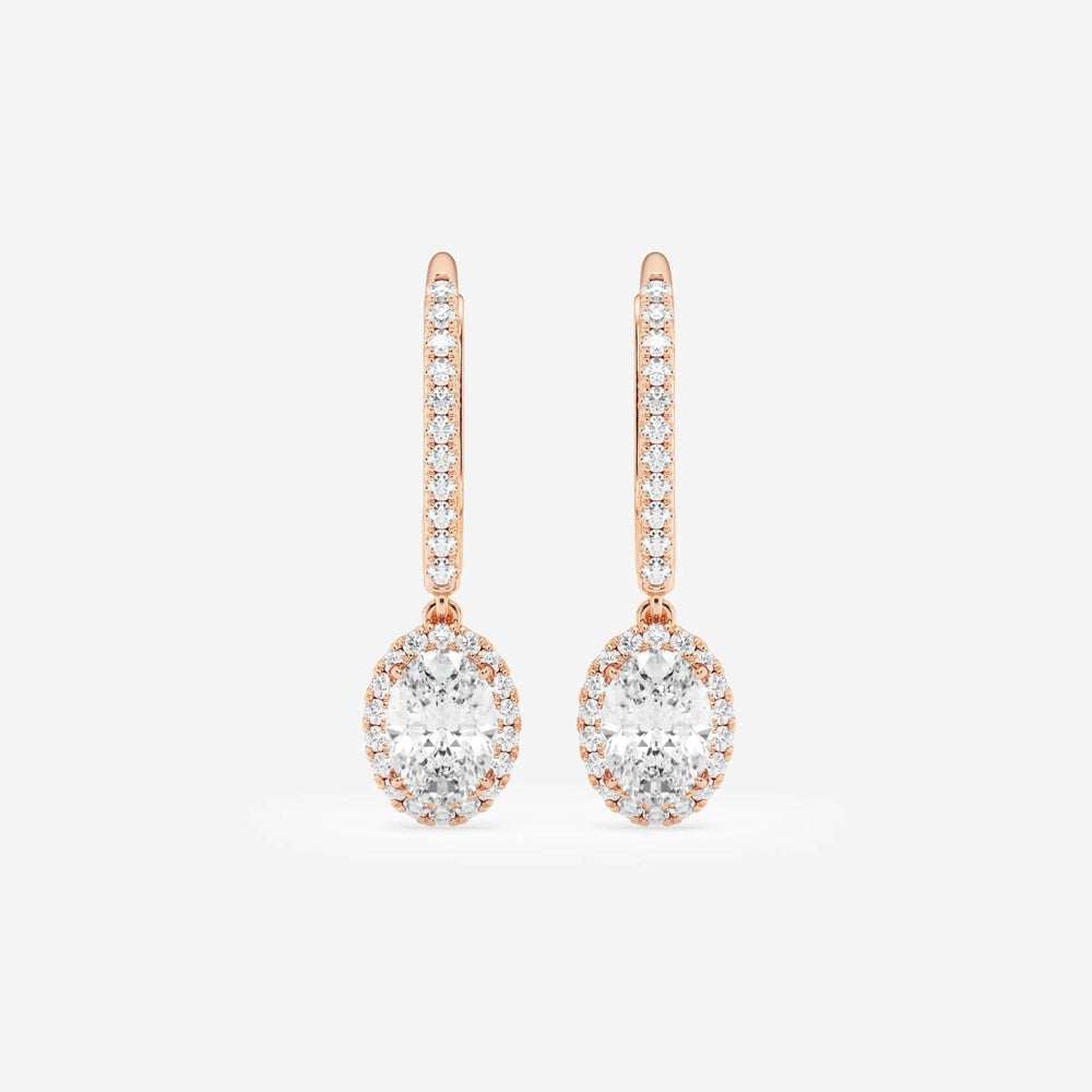 Halo Oval Pavé Moissanite Earrings