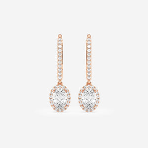 Halo Oval Pavé Moissanite Earrings