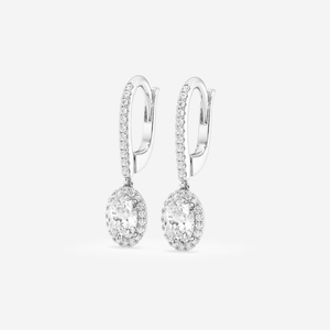 Halo Oval Pavé Moissanite Earrings