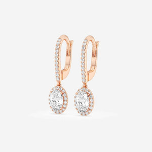 Halo Oval Pavé Moissanite Earrings