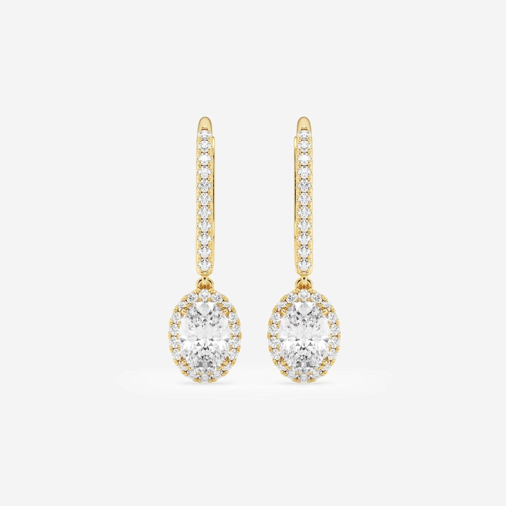 Halo Oval Pavé Moissanite Earrings