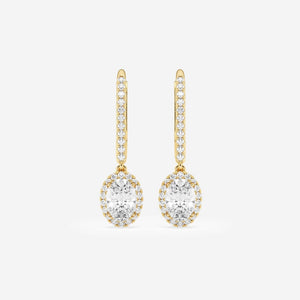 Halo Oval Pavé Moissanite Earrings