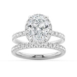 Halo Oval Shaped Moissanite Bridal Set