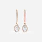 Halo Pear Pavé Moissanite Earrings