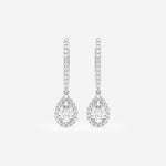 Halo Pear Pavé Moissanite Earrings