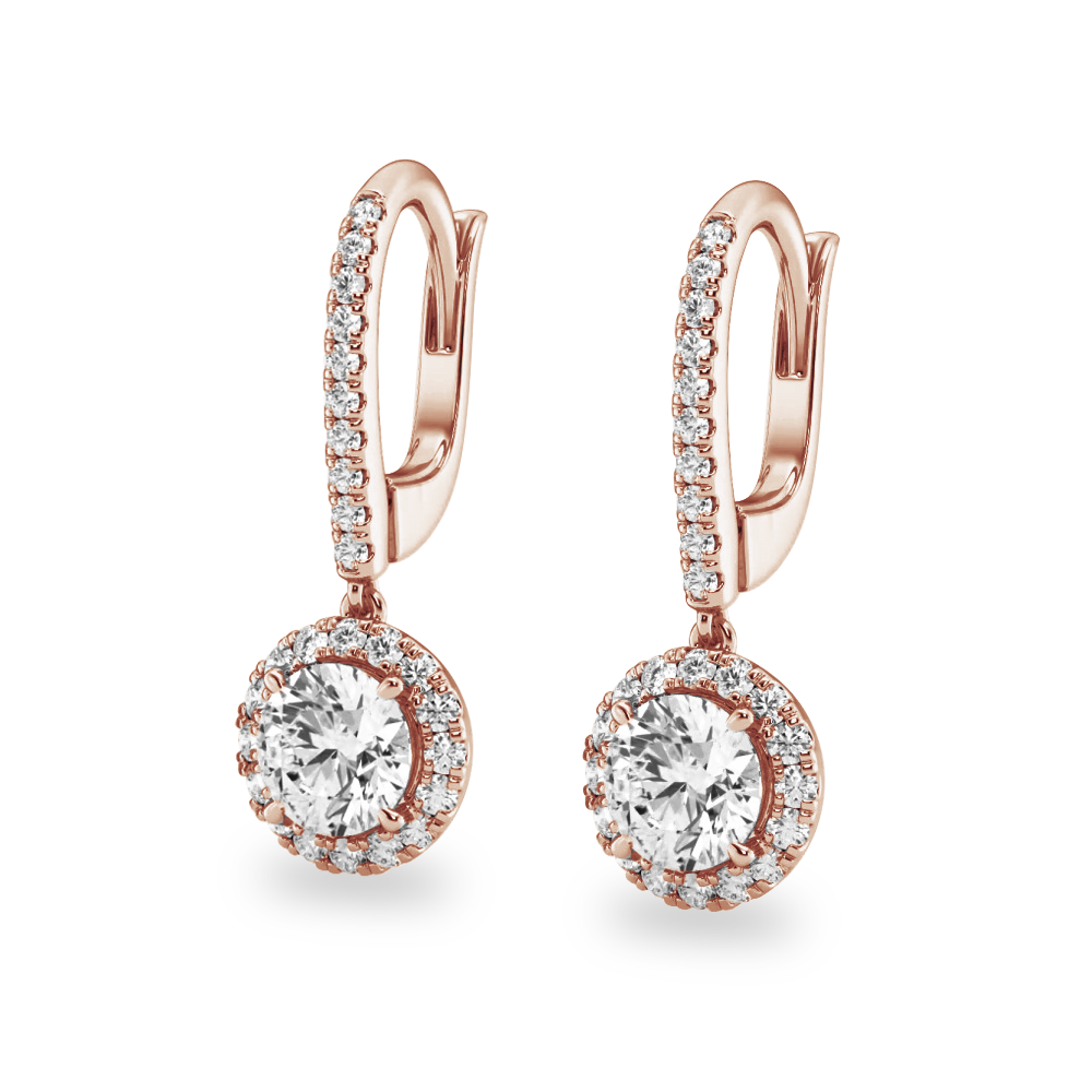 Halo Round Pavé Moissanite Earrings