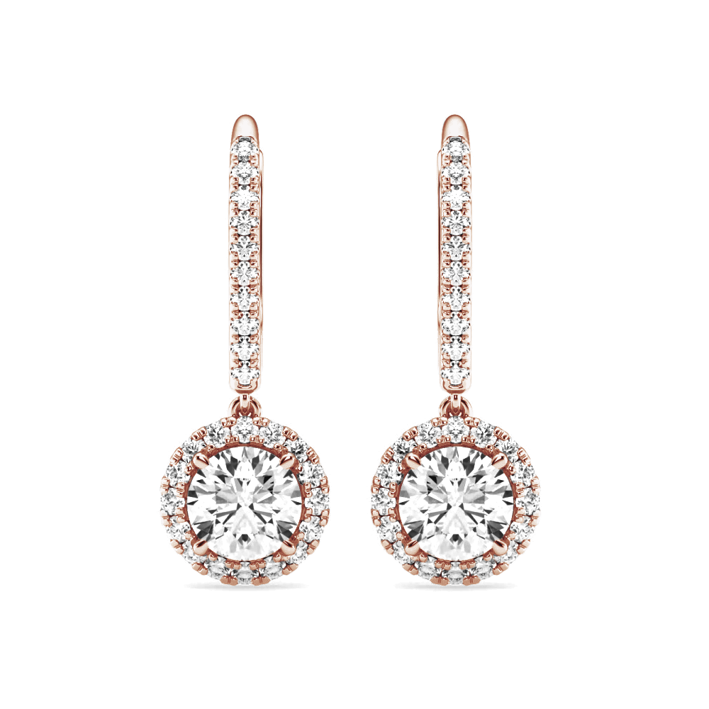 Halo Round Pavé Moissanite Earrings