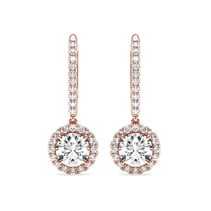 Halo Round Pavé Moissanite Earrings