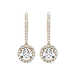 Halo Round Pavé Moissanite Earrings