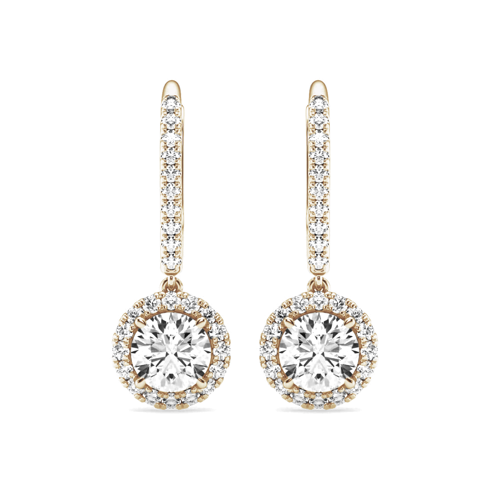 Halo Round Pavé Moissanite Earrings