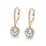 Halo Round Pavé Moissanite Earrings