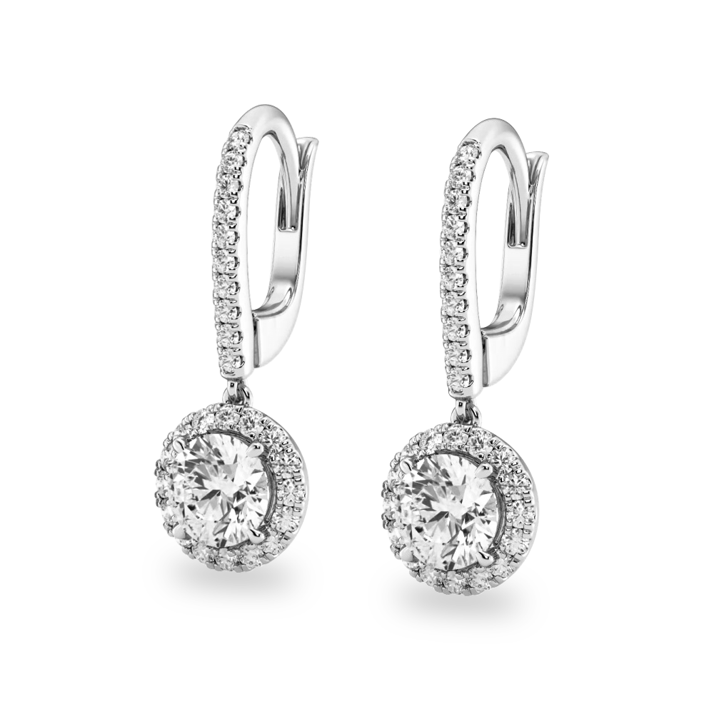 Halo Round Pavé Moissanite Earrings