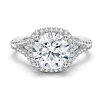 Halo Round Shaped Moissanite Engagement Ring