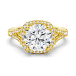 Halo Round Shaped Moissanite Engagement Ring