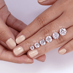 Halo Round Shaped Moissanite Engagement Ring