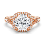 Halo Round Shaped Moissanite Engagement Ring
