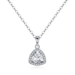 Halo Triangle Shaped Moissanite Necklace