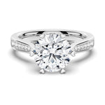 Heart Claw Moissanite Engagement Ring With Hidden Halo