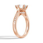Heart Claw Moissanite Engagement Ring With Hidden Halo