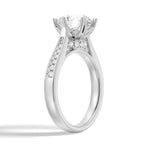 Heart Claw Moissanite Engagement Ring With Hidden Halo