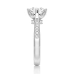 Heart Claw Moissanite Engagement Ring With Hidden Halo