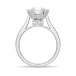 Heart Claw Moissanite Engagement Ring With Hidden Halo