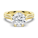 Heart Claw Moissanite Engagement Ring With Hidden Halo
