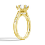 Heart Claw Moissanite Engagement Ring With Hidden Halo