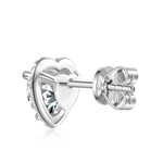 Heart Love Halo Moissanite Stud Earrings - 1 CT.