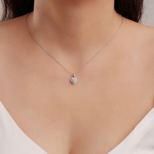 Heart Shaped Halo Moissanite Necklace