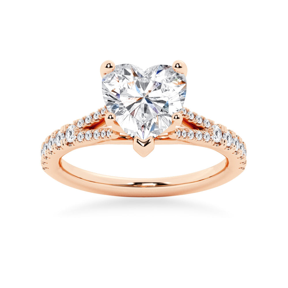 Heart Shaped Split-Shank Moissanite Engagement Ring