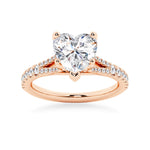 Heart Shaped Split-Shank Moissanite Engagement Ring