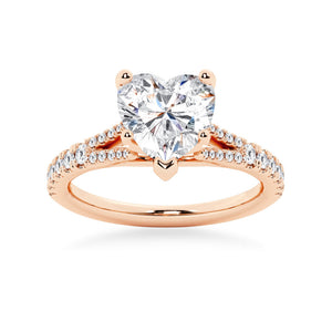 Heart Shaped Split-Shank Moissanite Engagement Ring